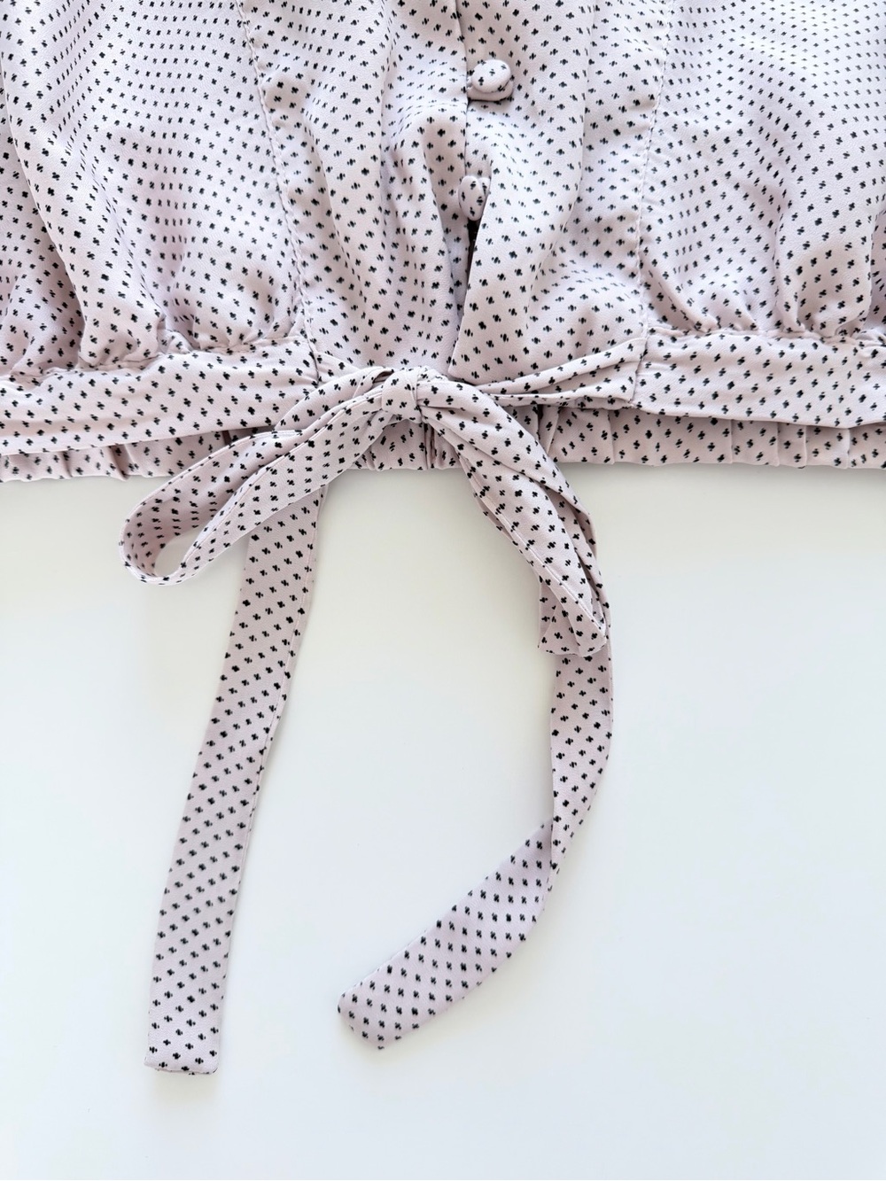 Urban Outfitters UO Covered Button-Down Tie Top Baby Pink S/P - Picture 7 of 15